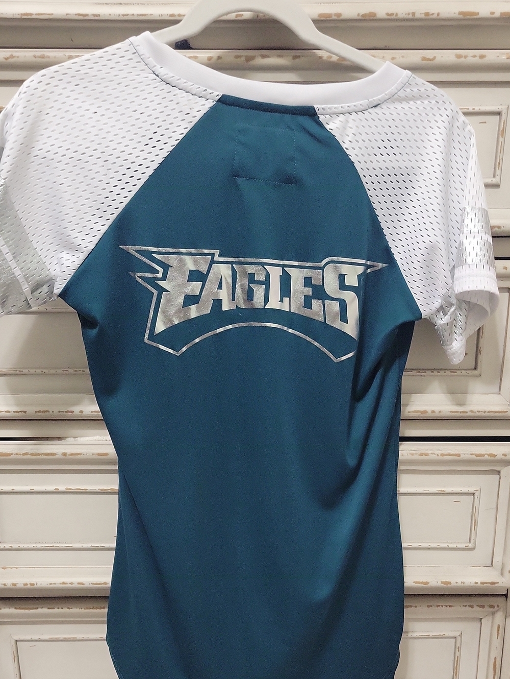 Womens Athletic Jersey in Teal and White with Team Logo